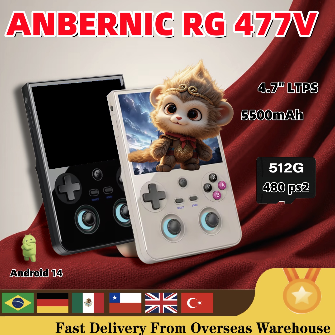Gaming Console Online - ANBERNIC RG477V Retro Handheld Game Console