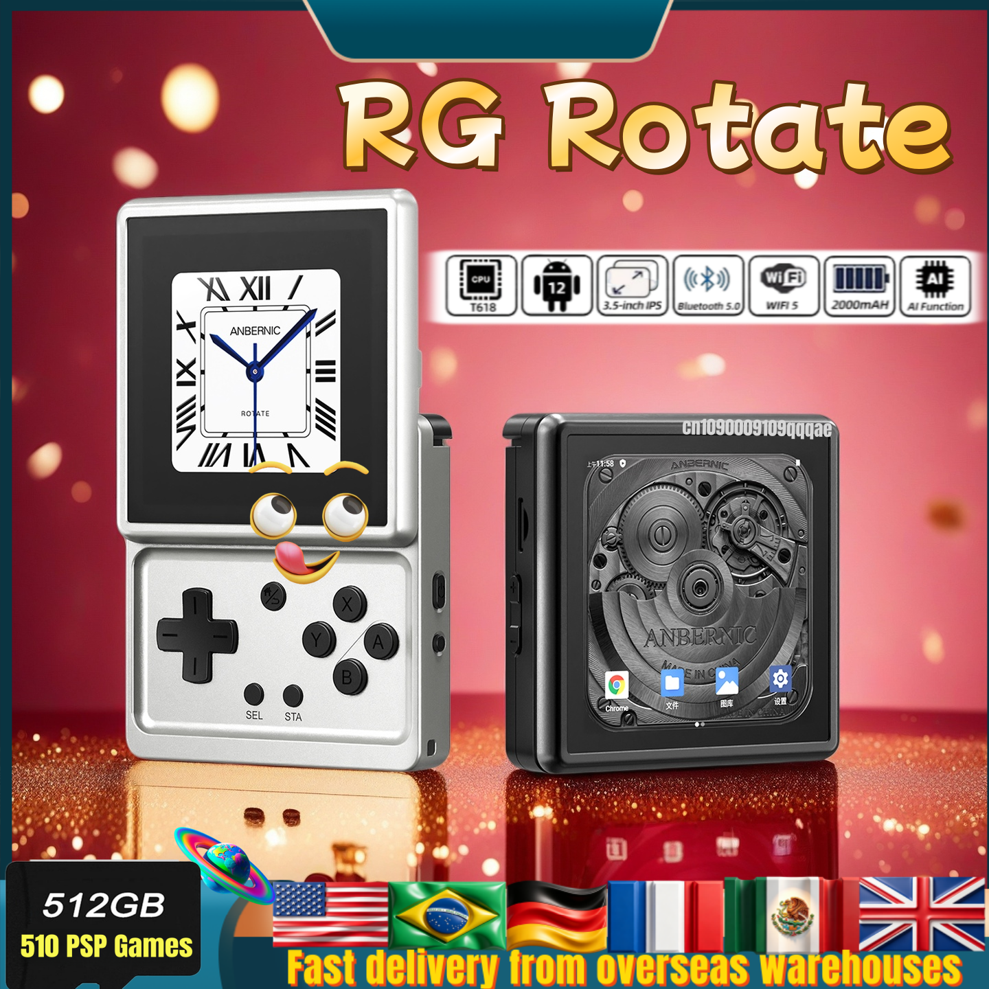 Gaming Console Old - Anbernic RG Rotate Retro Handheld Game
