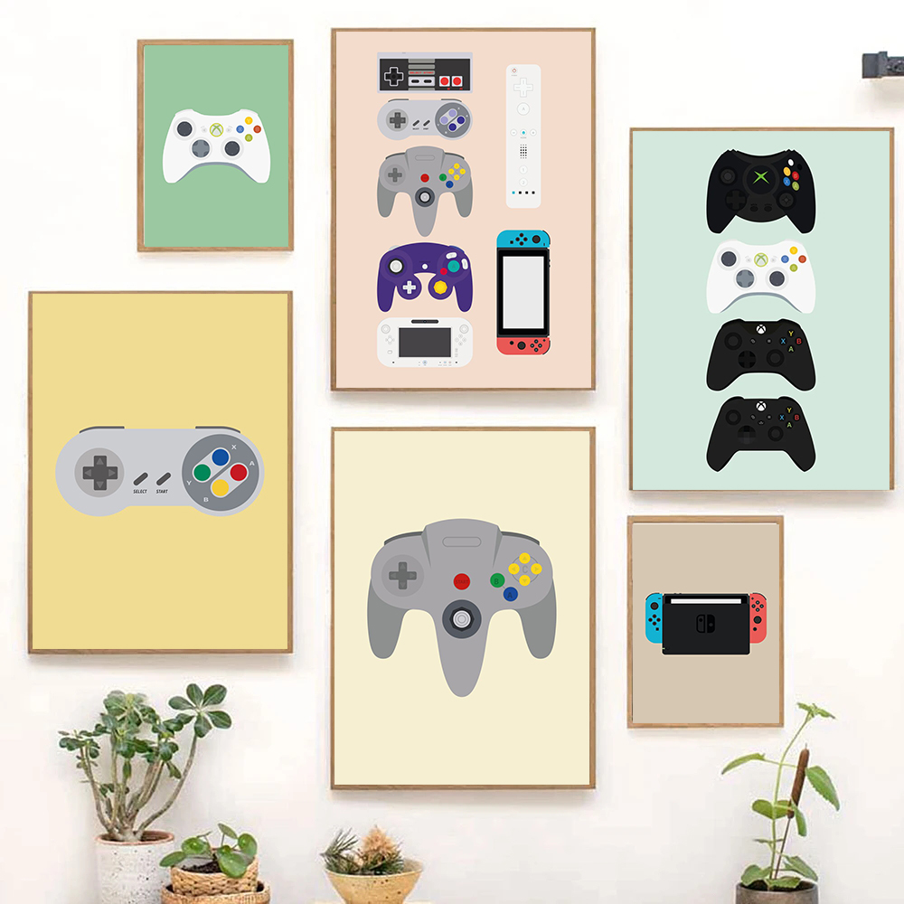 Gaming Console Old - Retro Video Game Controllers Poster Handheld